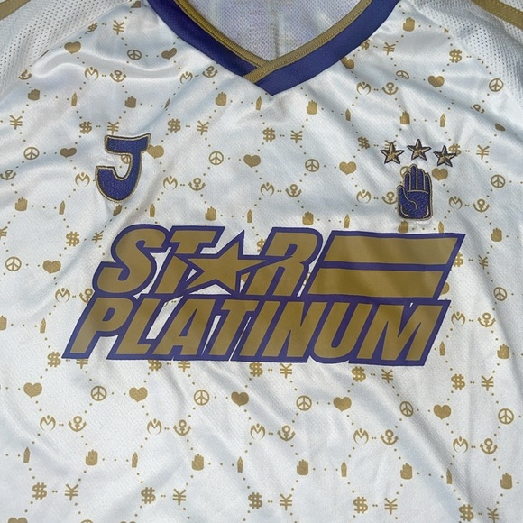 JoJo's Soccer Jersey Bizarre Adventure Star Platinum mens medium Boxlunch Jotaro - Picture 3 of 7